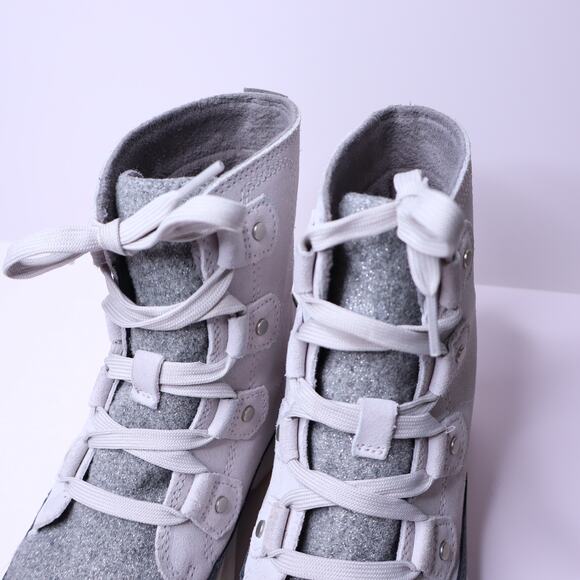 SOREL Joan Waterproof Boot Moonstone Sea Salt Suede Winter Boot Women's 6 - Picture 6 of 9
